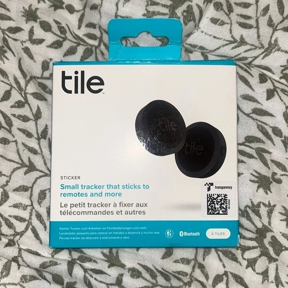 NWOT Tile Sticker 2-Pack. Small Bluetooth Tracker, Remote Finder & Item Locator - Picture 1 of 6